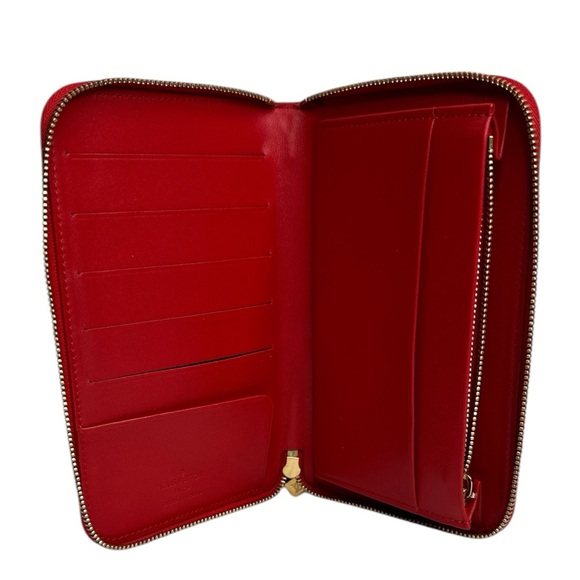 Louis Vuitton Monogram Vernis Red Zippy Organizer Wallet Zip Around GM ~EUC - Picture 6 of 15